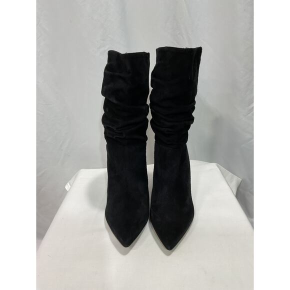 Schutz 'Ashlee' Black Suede Leather Stiletto Heel Boot Size 7 - Picture 3 of 5